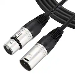 Unique Bargains - 2pcs 7ft 5 Pin XLR Male to Female Adapter Microphone Cable for Stage Studio - Black