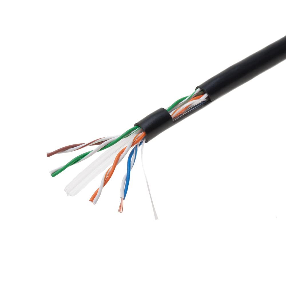 Left. Cables Direct Online - Cat6 Ethernet Cable 1000ft Bulk CMR Riser 23AWG Solid CCA 550MHz UTP Network Wire Pull Box - Black.