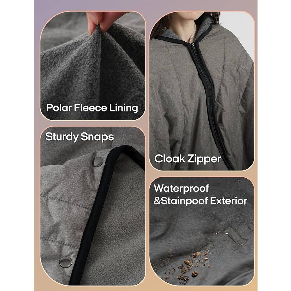 - Polar Fleece Lining
- Sturdy Snaps
- Cloak Zipper
- Waterproof & Stainproof Exterior