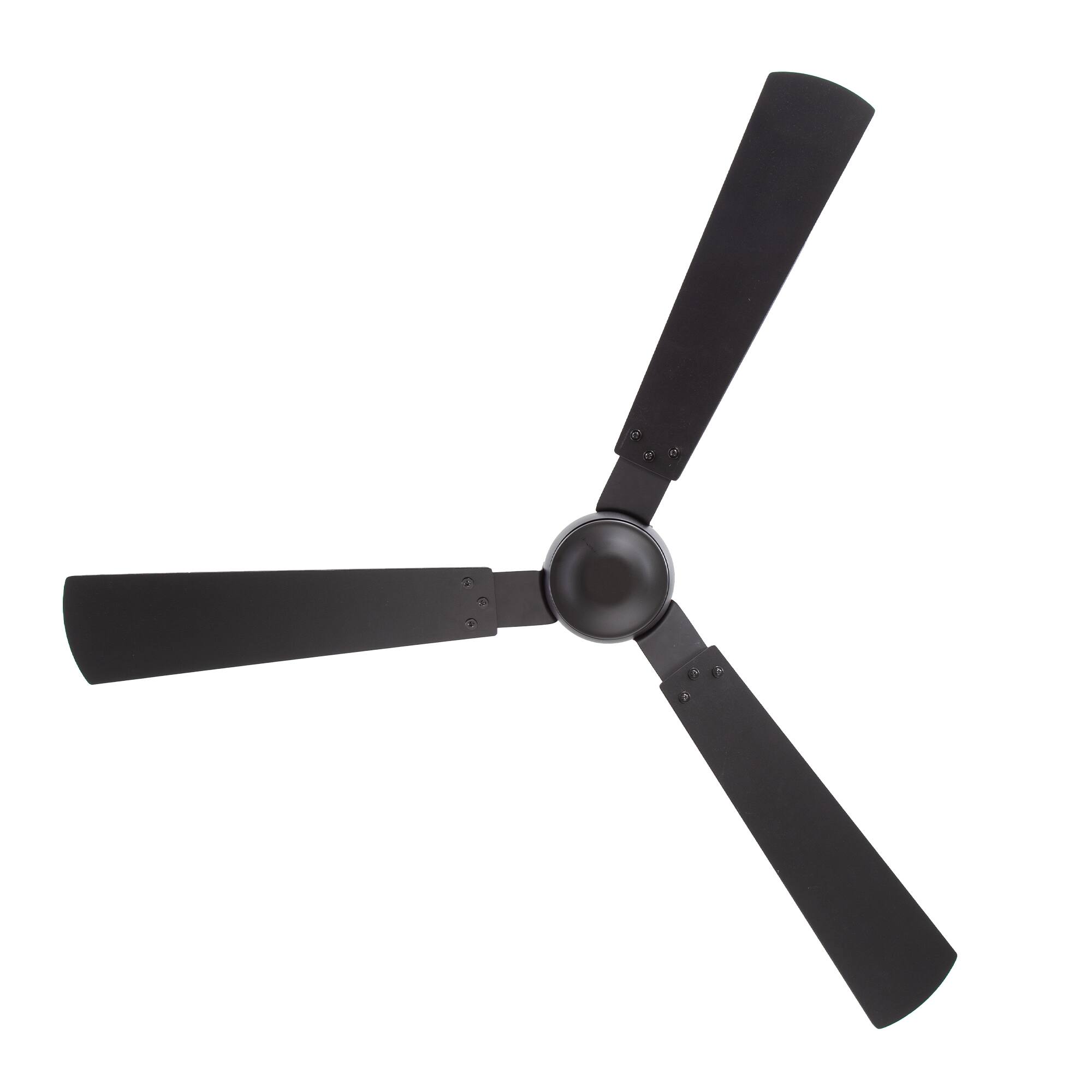 Alt View 8. Breezary - 52-Inch Indoor Modern No-Light Ceiling Fan, DC Motor, 6-Speed Remote Control, 3 Blades, 4"/8" Downrods, Single or 2 Pack - Black and Woodgrain-Single.
