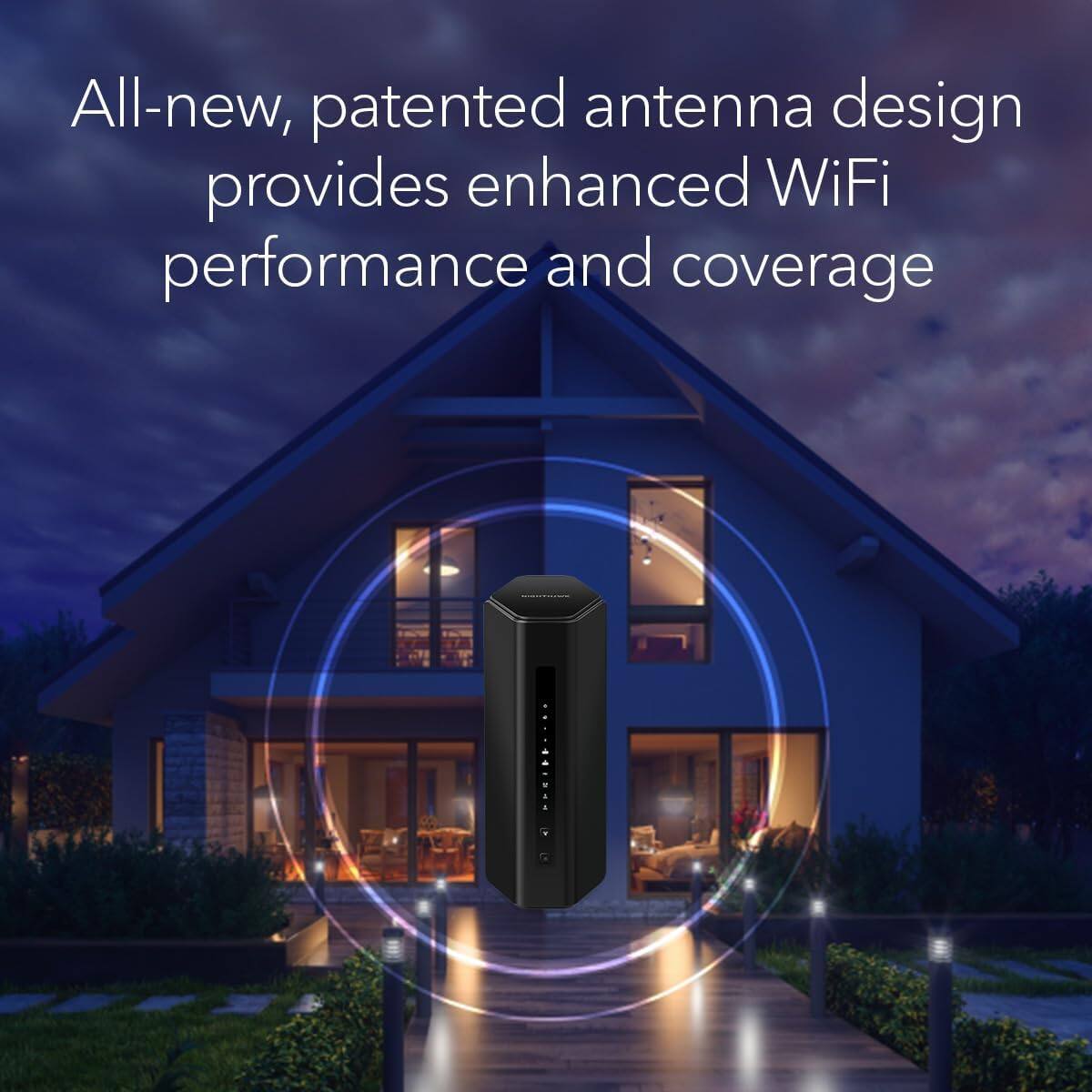 All-new, patented antenna design provides enhanced WiFi performance and coverage