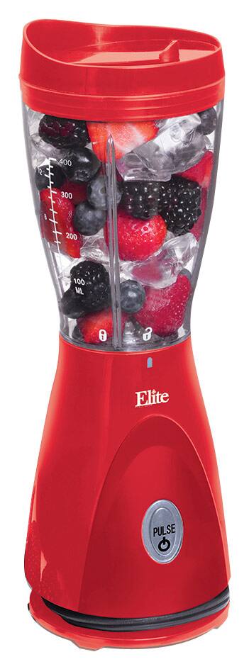 Angle. Elite Cuisine - 14-Oz. Personal Drink Blender - Red.