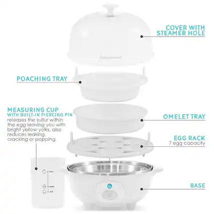 Alt View 1. Elite Gourmet - Automatic Easy Egg Cooker - White.