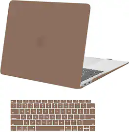 mosiso - Case for MacBook Air 13 inch Case 2020 2019 2018 Release M1 A2337 A2179 A1932 with Touch ID with Keyboard Cover - Caramel Brown