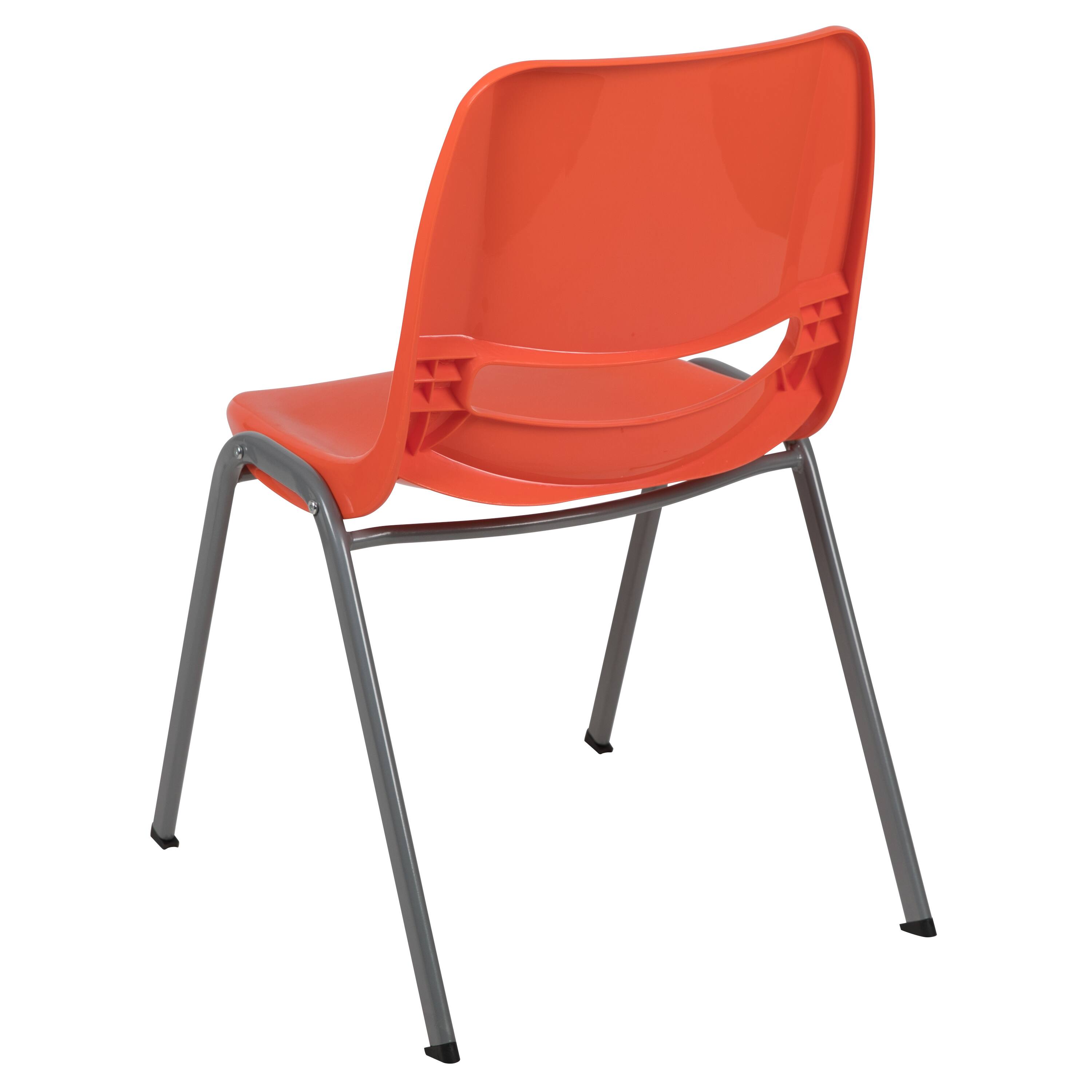Alt View 5. Emma + Oliver - Ergonomic Shell Student Stack Chair - Classroom Chair / Office Guest Chair - Orange.