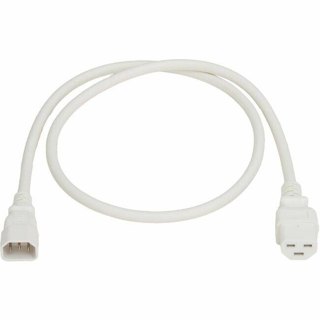 Front. Tripp Lite - Eaton Tripp Lite Series Power Cord, C14 to C21 - Heavy-Duty, 15A, 250V, 14 AWG, 3 ft. (0.9 m), White - For Computer - White.