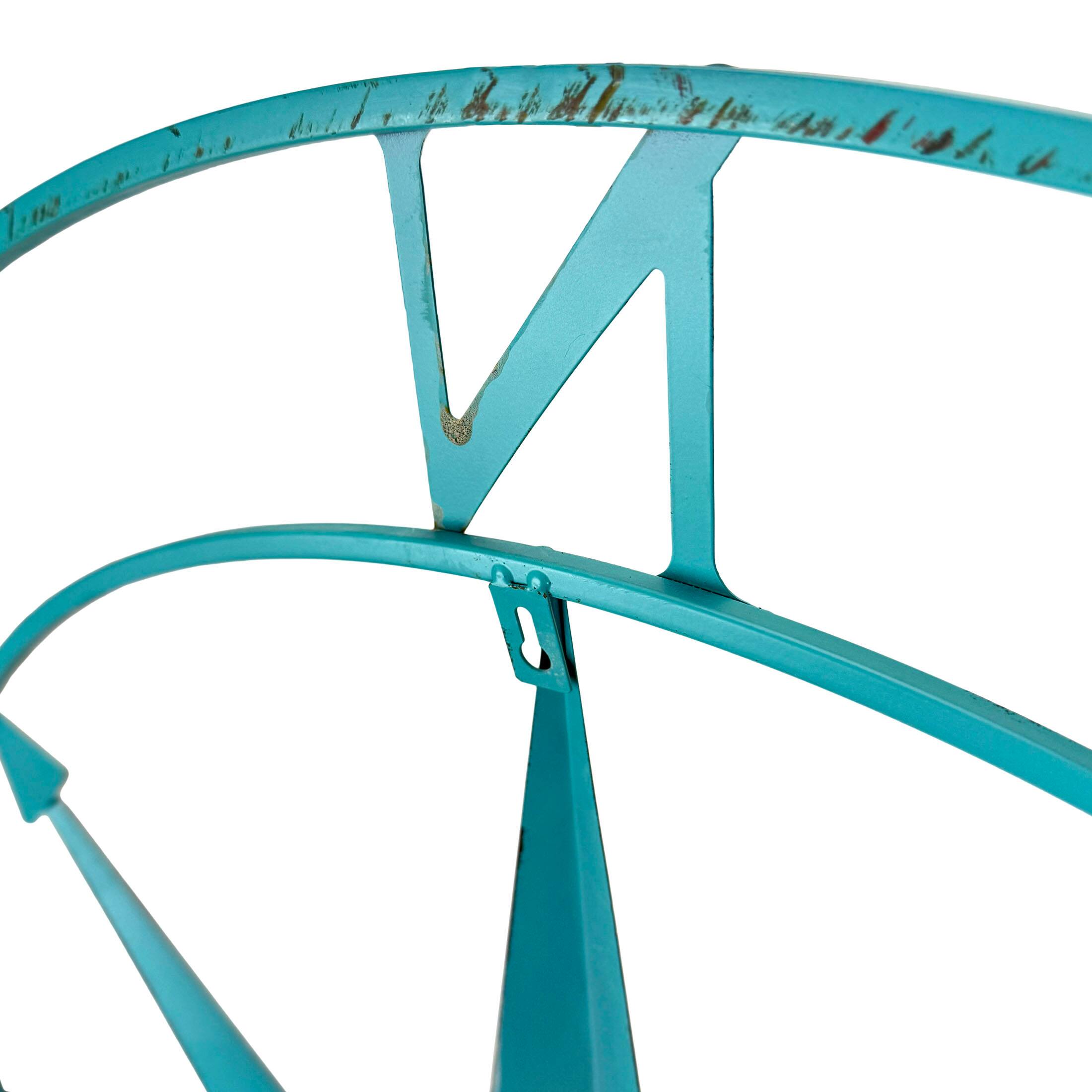 Alt View 7. Zeckos - 39 inch Aqua Metal Compass Rose Wall Decor Distressed Nautical Coastal Art - Aqua.