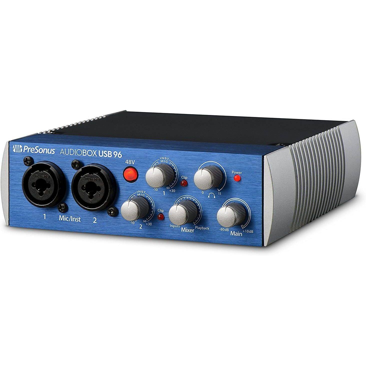PreSonus AUDIOBOX USB 96  
48V  
NS7 MID Clip Power  
NS MIC 30 to 30  
Mic/Inst 1 10 1 5 30 2 Clip A  
Inputs Playback Mixer  
80dB Main
