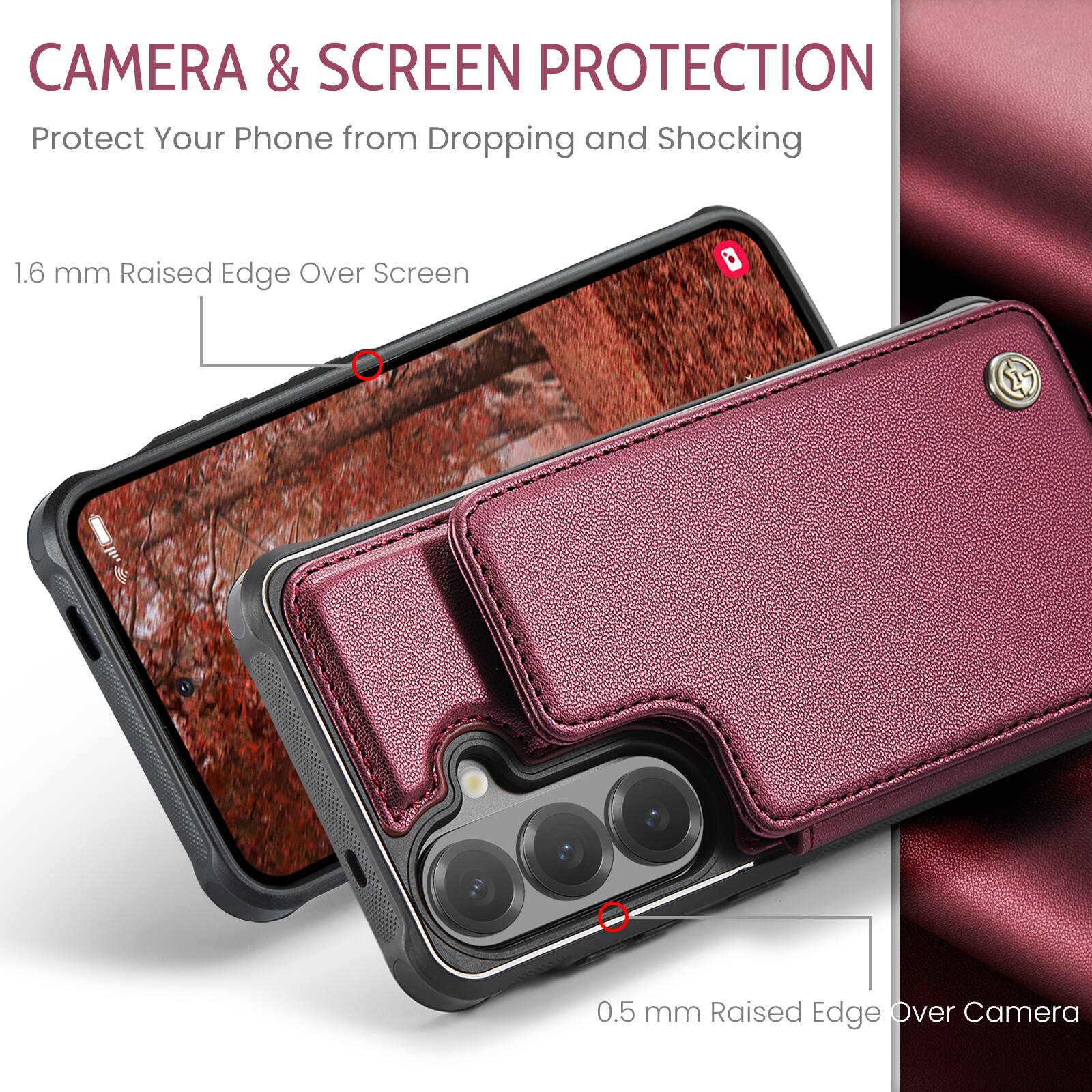 CAMERA & SCREEN PROTECTION  
Protect Your Phone from Dropping and Shocking  

1.6 mm Raised Edge Over Screen  
0.5 mm Raised Edge Over Camera