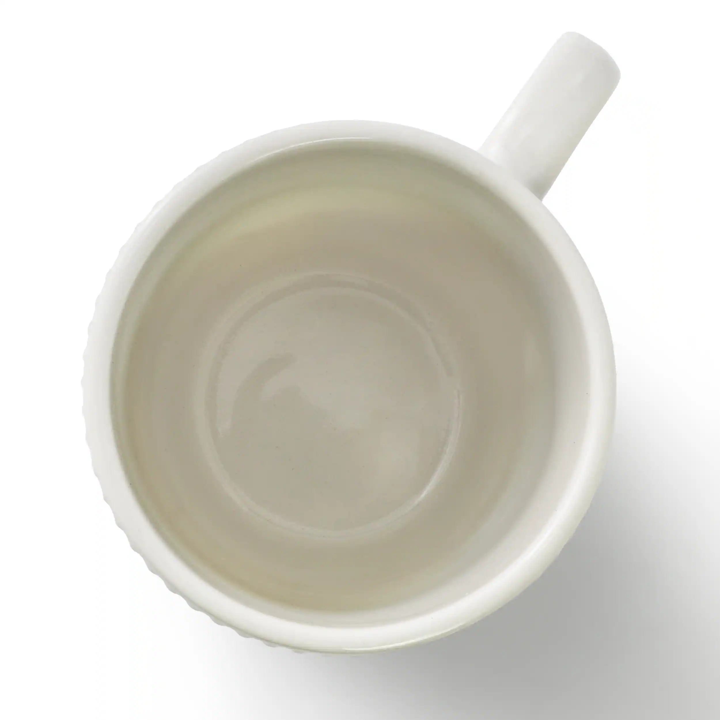 Angle. Elama - Elama Gretel 6 Piece Round Stoneware 12 Ounce Mug Set in White - $34.99.