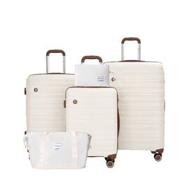 Ropilly - 5-Piece Hardshell Luggage Set Polypropylene 20/24/28 - White