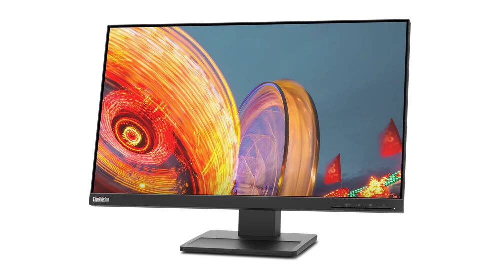 Left. Lenovo - Lenovo ThinkVision E24q-20 23.8" Monitor 2560 x 1440 IPS 75Hz 4ms - Black.