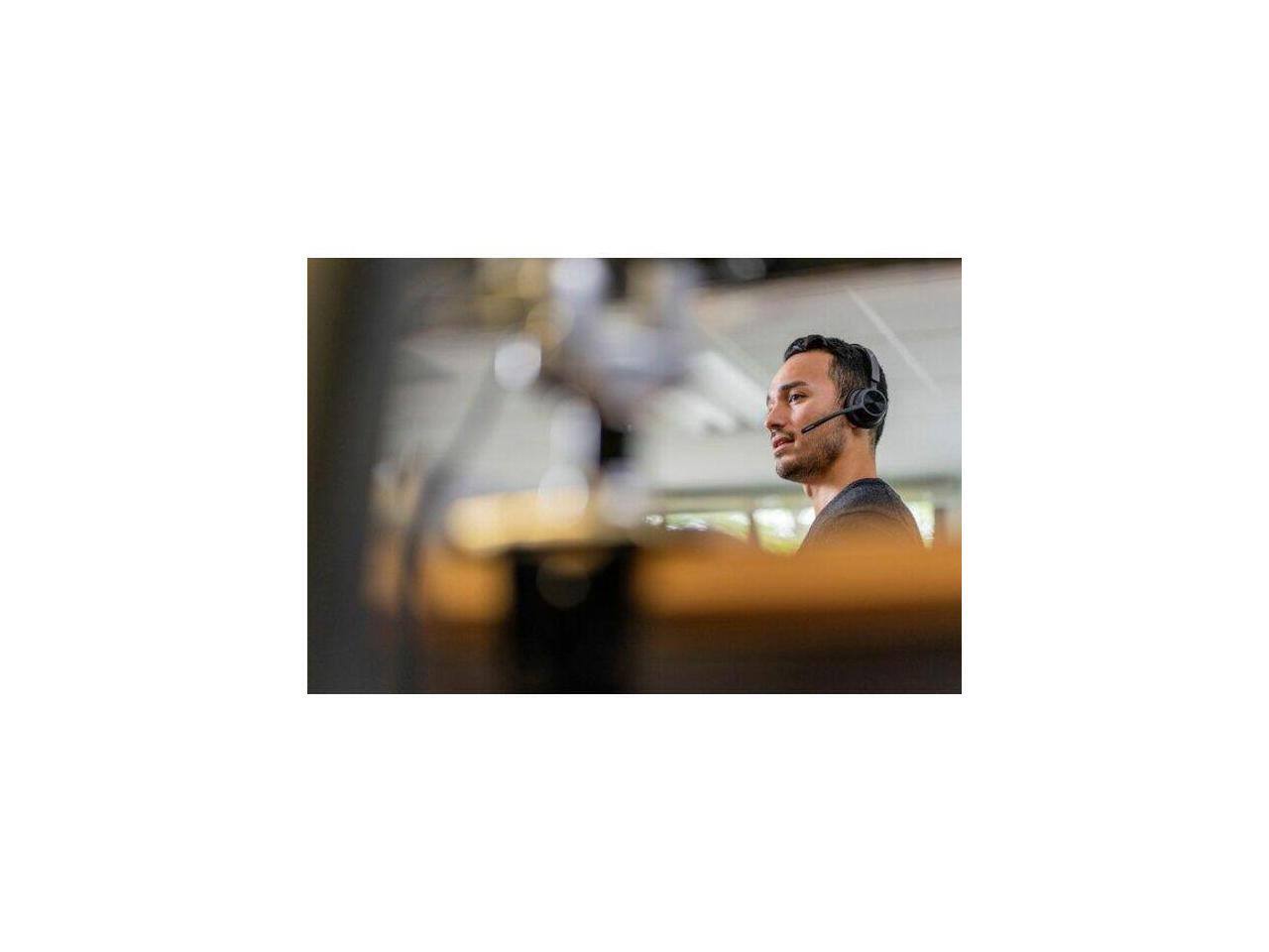 Alt View 3. HP - Poly Voyager 4320 USB-C Headset - Wired/Wireless, Bluetooth, Stereo, On-ear, Binaural, Ear-cup - Black.