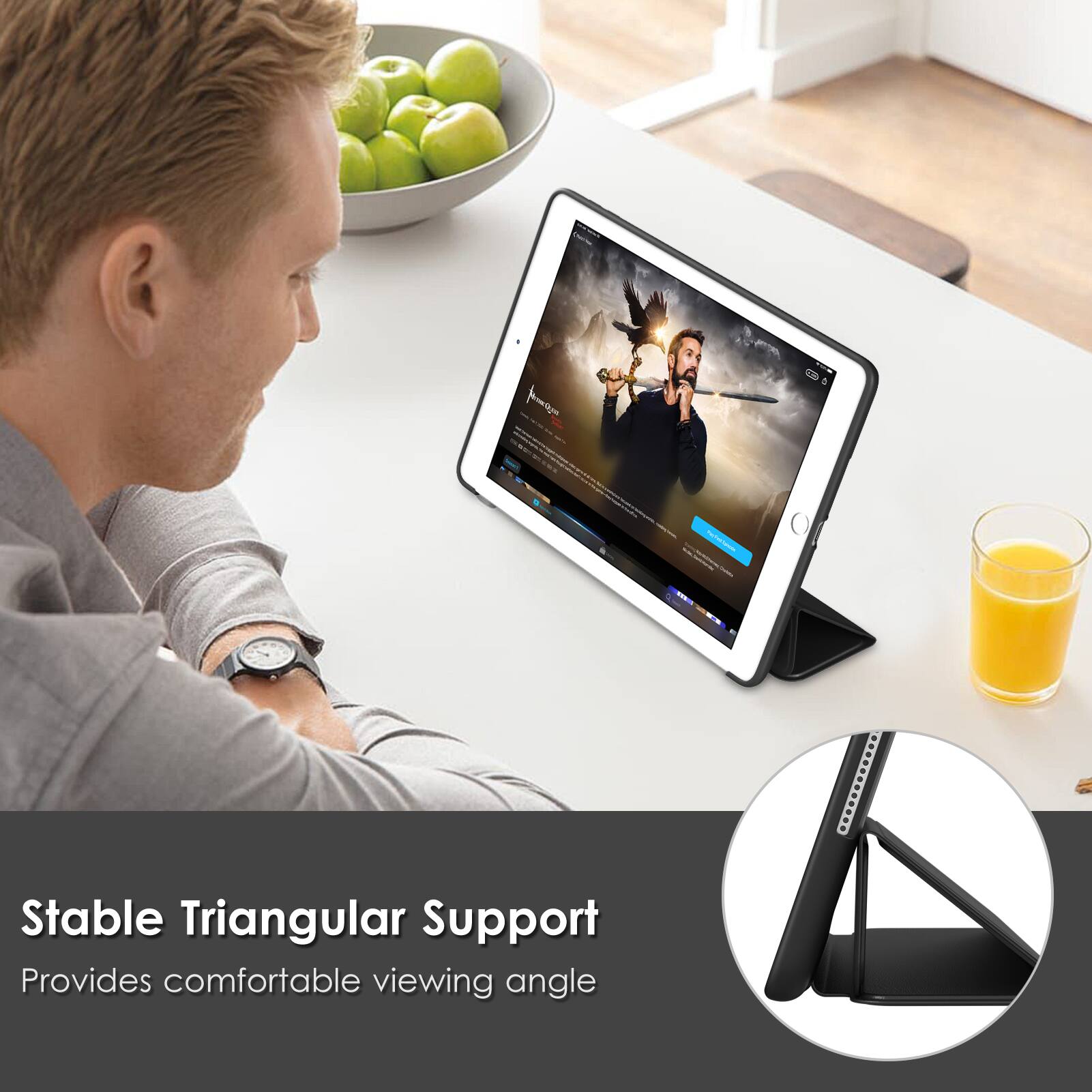 T a Ttr Stable Triangular Support Provides comfortable viewing angle