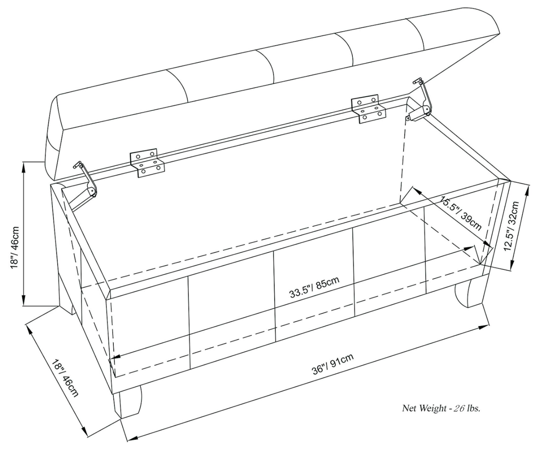 Alt View 19. Simpli Home - Dover 36 inch Wide Contemporary Rectangle Storage Ottoman Bench - Gray Cloud.