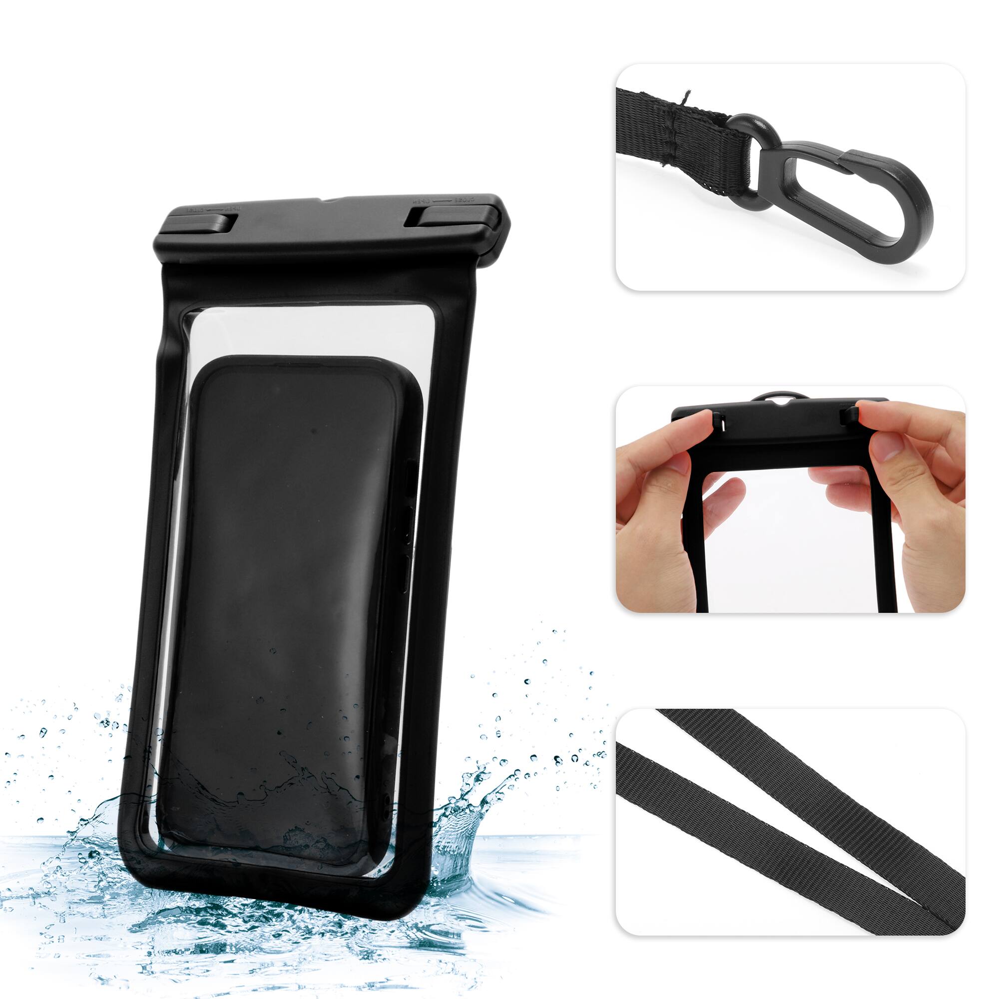 Alt View 2. Unique Bargains - 2 Pcs Mobile Waterproof Bag Universal Waterproof Case Compatible for Phone 4.53"x8.27" - Black.