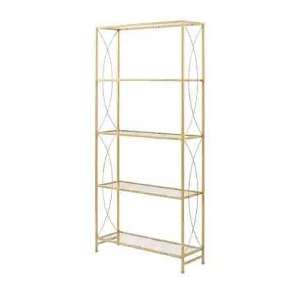 Front. Crosley Furniture - Helena Etagere Bookcase - Gold.