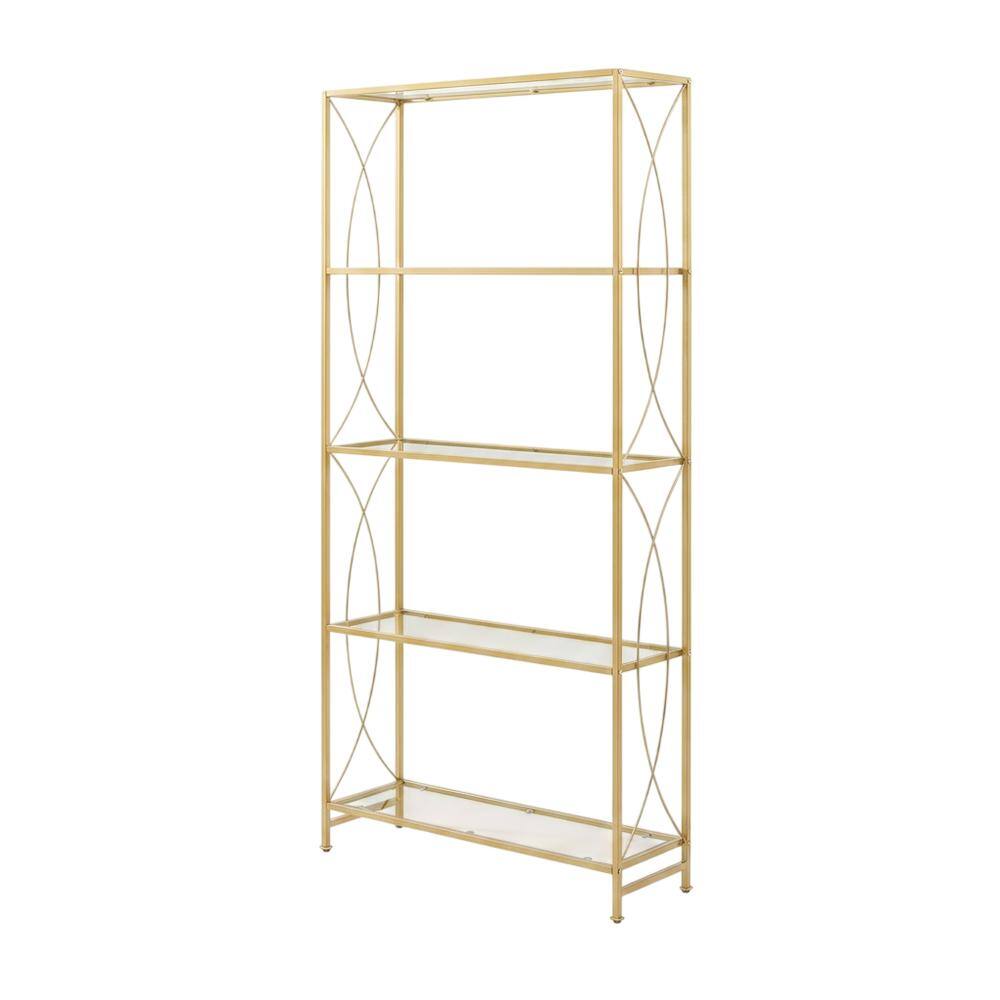 Front. Crosley Furniture - Helena Etagere Bookcase - Gold.