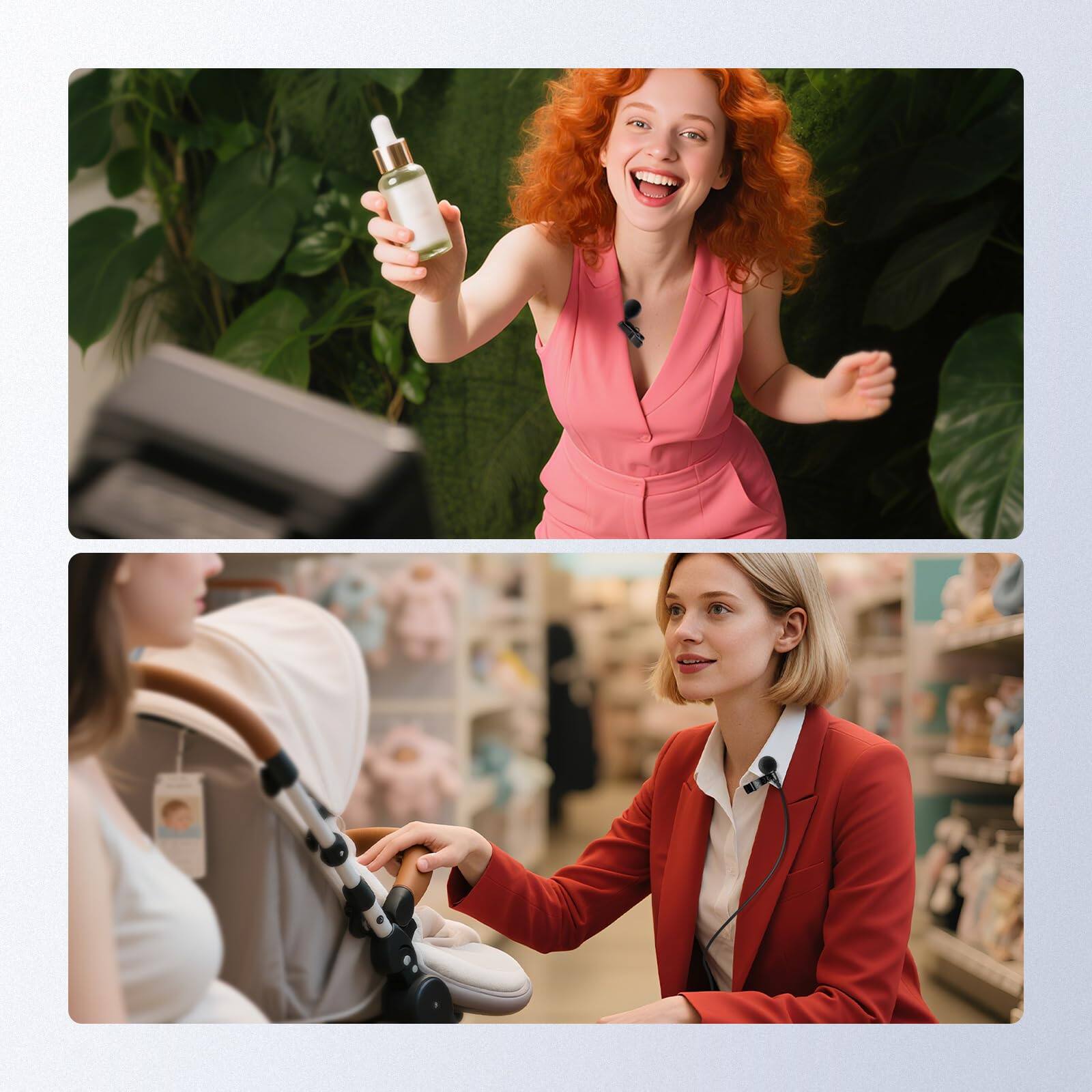 Alt View 4. Neewer - 2-Pack 4mm Mini Lavalier Microphone - Wired Lapel Mic Set for DJI Mic 2 & Rode Wireless Go II.