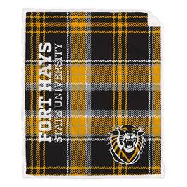 Pegasus - Fort Hays State Tigers 50" x 60" Playmaker Plaid Ultra Cozy Sherpa Throw - Multicolor