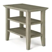 Simpli Home - Acadian SOLID WOOD 14 inch Wide Rectangle Transitional Narrow Side Table in - Distressed Grey - Front_Zoom