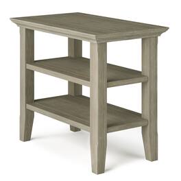 Simpli Home - Acadian SOLID WOOD 14 inch Wide Rectangle Transitional Narrow Side Table - Distressed Grey