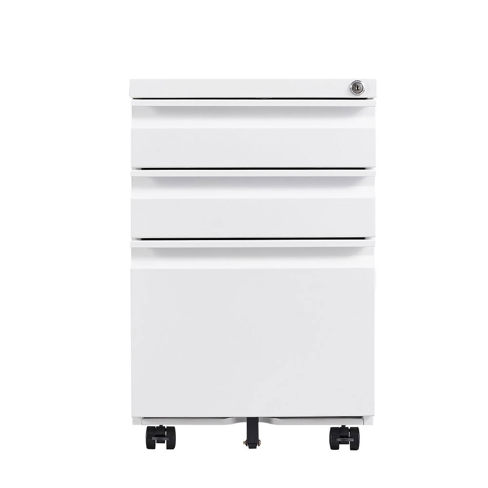 Angle. Loheer - Loheer 3 Drawer Mobile File Cabinet with Lock Rolling Metal Filing Cabinet for Letter Legal A4 Home Office.