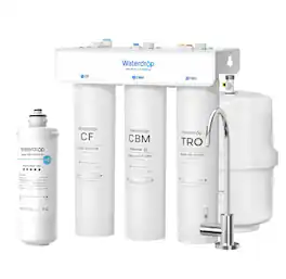 Waterdrop - T3-T Remineralization Reverse Osmosis System, No Power Needed, Under-Sink RO Water Filter, EXTRA ALK16 Filter - White