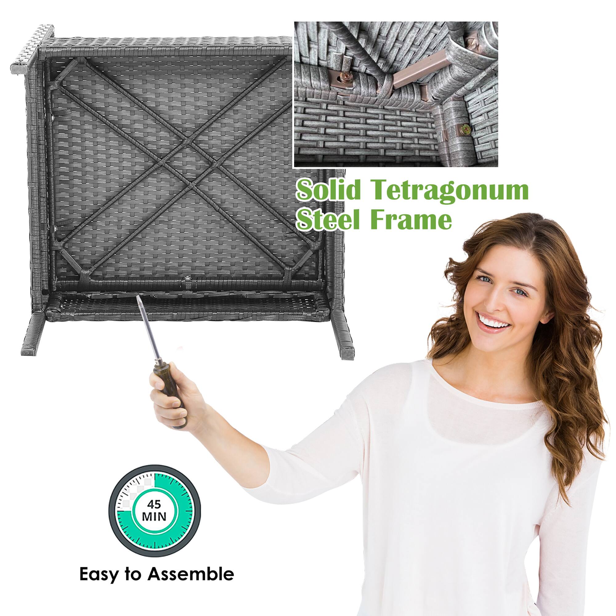 Solid Tetragonum Steel Frame, Easy to Assemble, 45 MIN
