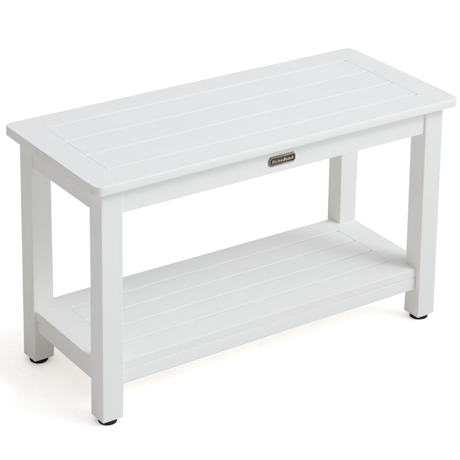 Front. JETRANSPORT - Shower Bench Seat Waterproof Stool For Shaving Foot Spa Bathroom Bath Chair Weather Resistant/non-slip - White XL Size(30*13*18'').