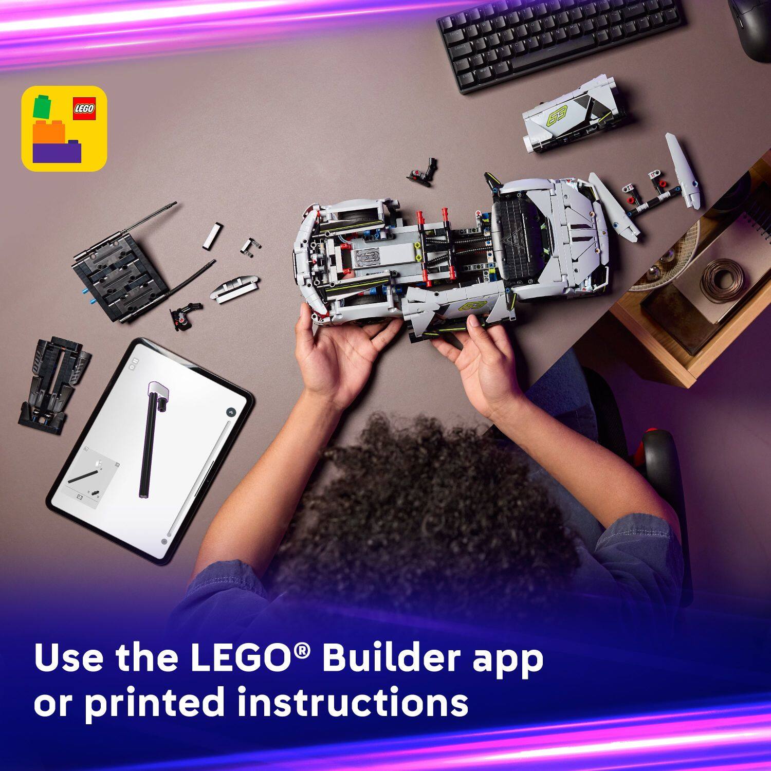 LEGO S3 ia 8 1 R Use the LEGO Builder app or printed instructions