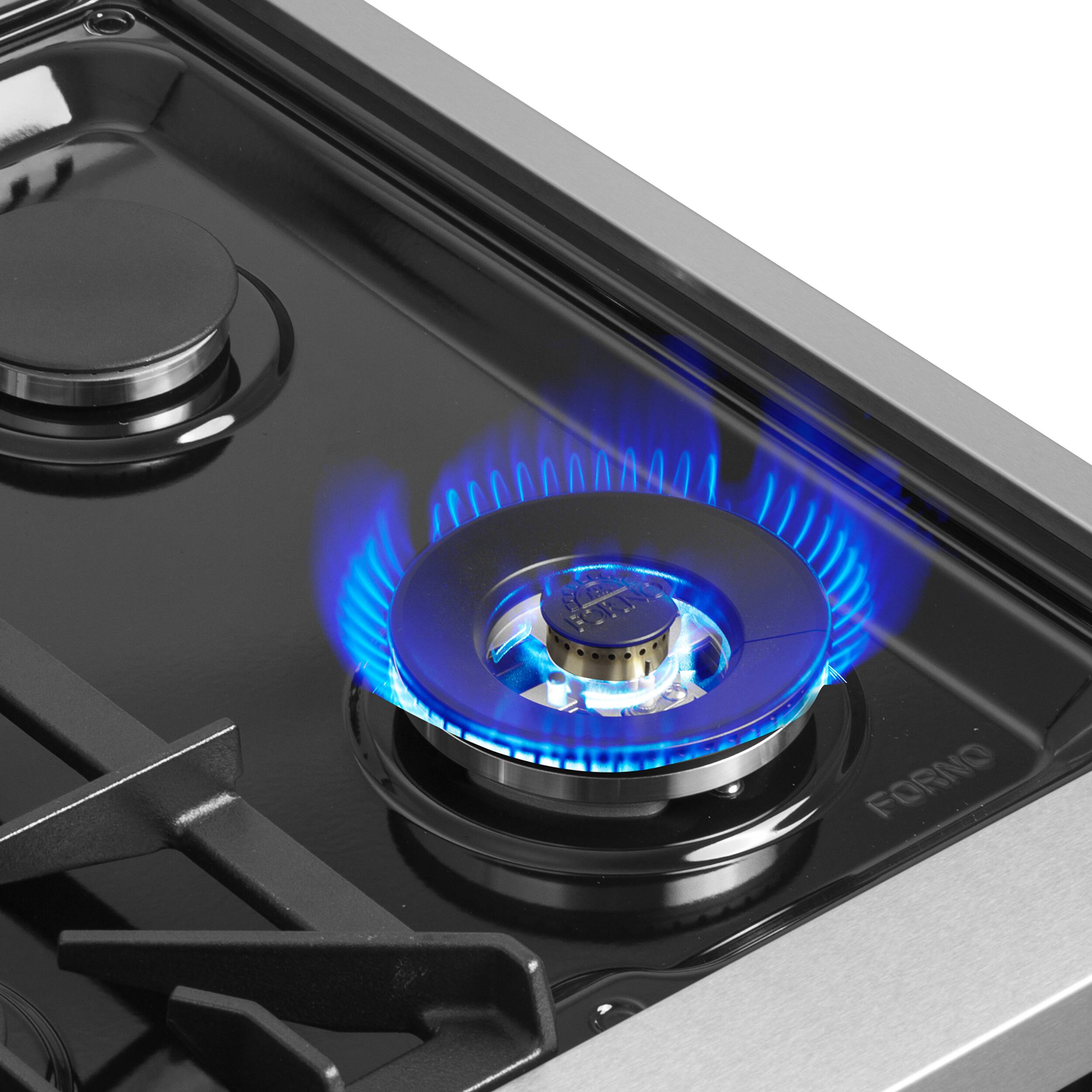 Alt View 7. Forno Appliances - Galiano 5.36 Cu. Ft. Freestanding Dual Fuel True Convection Range - White.