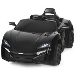 Costway - 12V Kids Ride On Car 2.4G RC Electric Vehicle w/ Lights MP3 Openable Doors - Black