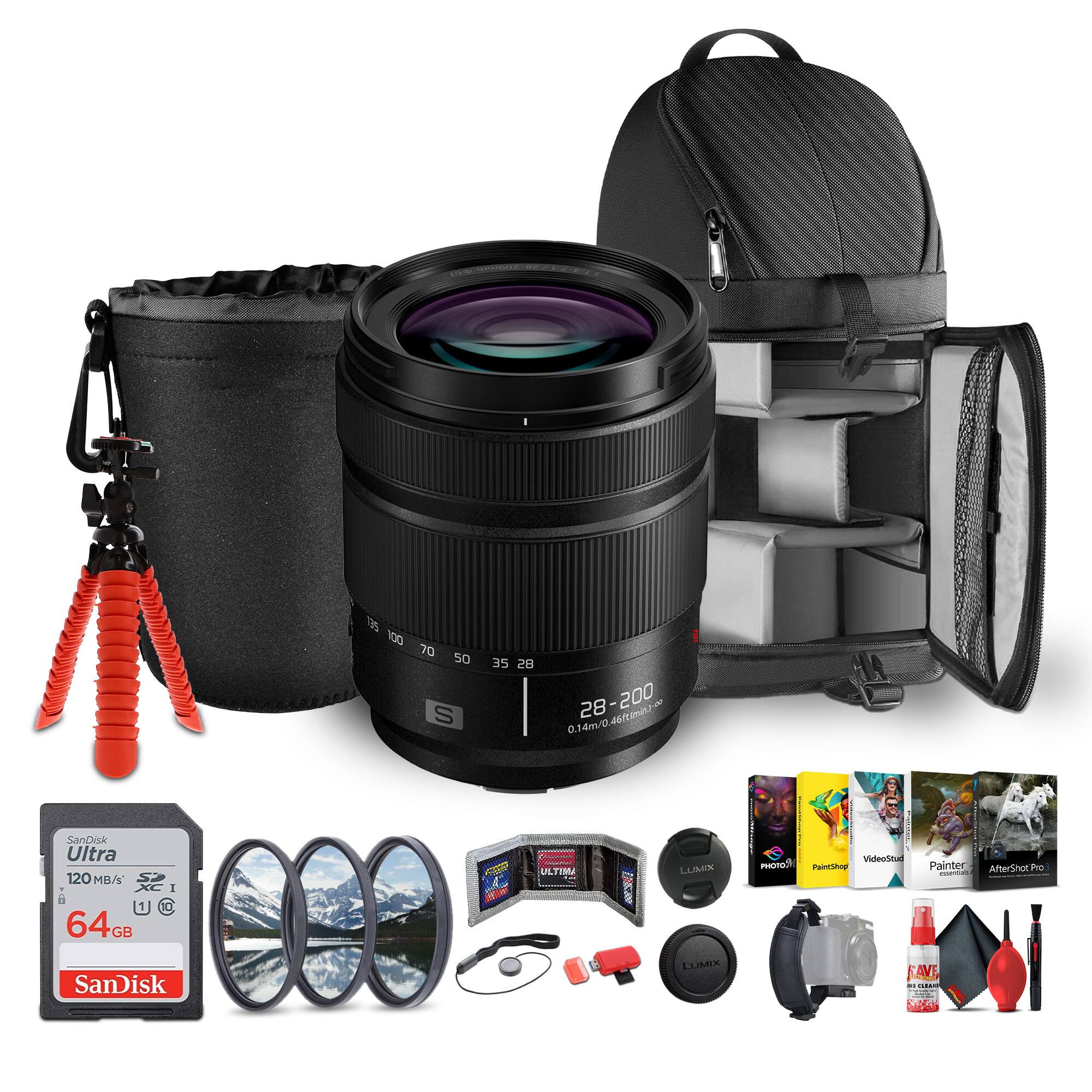 Panasonic Lumix S 28 200mm f/4 7.1 MACRO O.I.S. Lens (L Mount) +