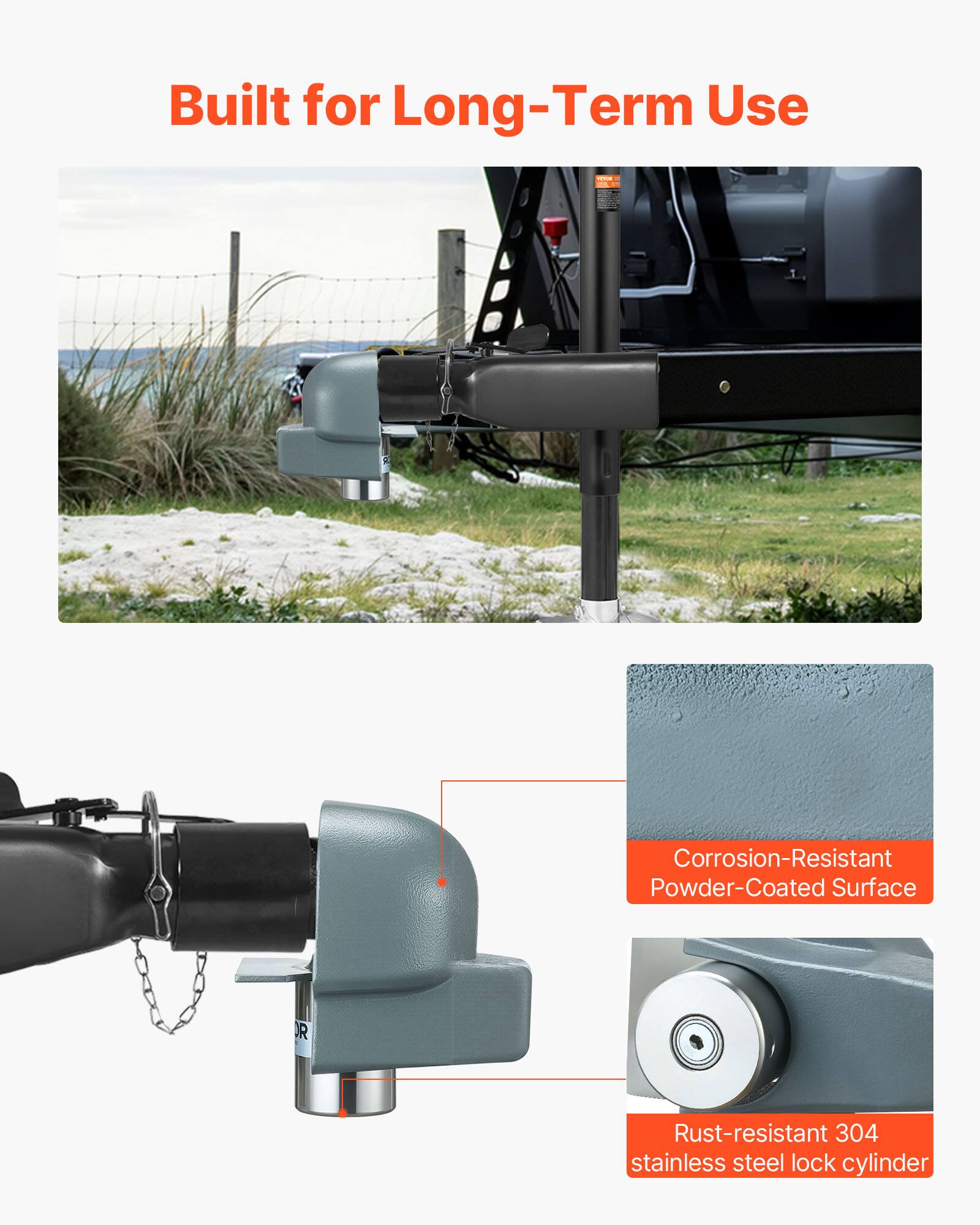 Built for Long-Term Use

- ACA Corrosion-Resistant Powder-Coated Surface
- Rust-resistant 304 stainless steel lock cylinder