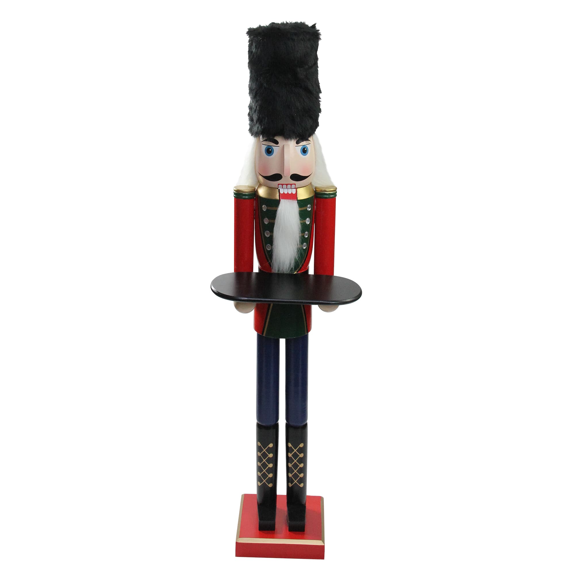 Northlight - 48.25" and Black Christmas Butler Nutcracker with Tray - Red