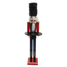 Northlight - 48.25" and Black Christmas Butler Nutcracker with Tray - Red