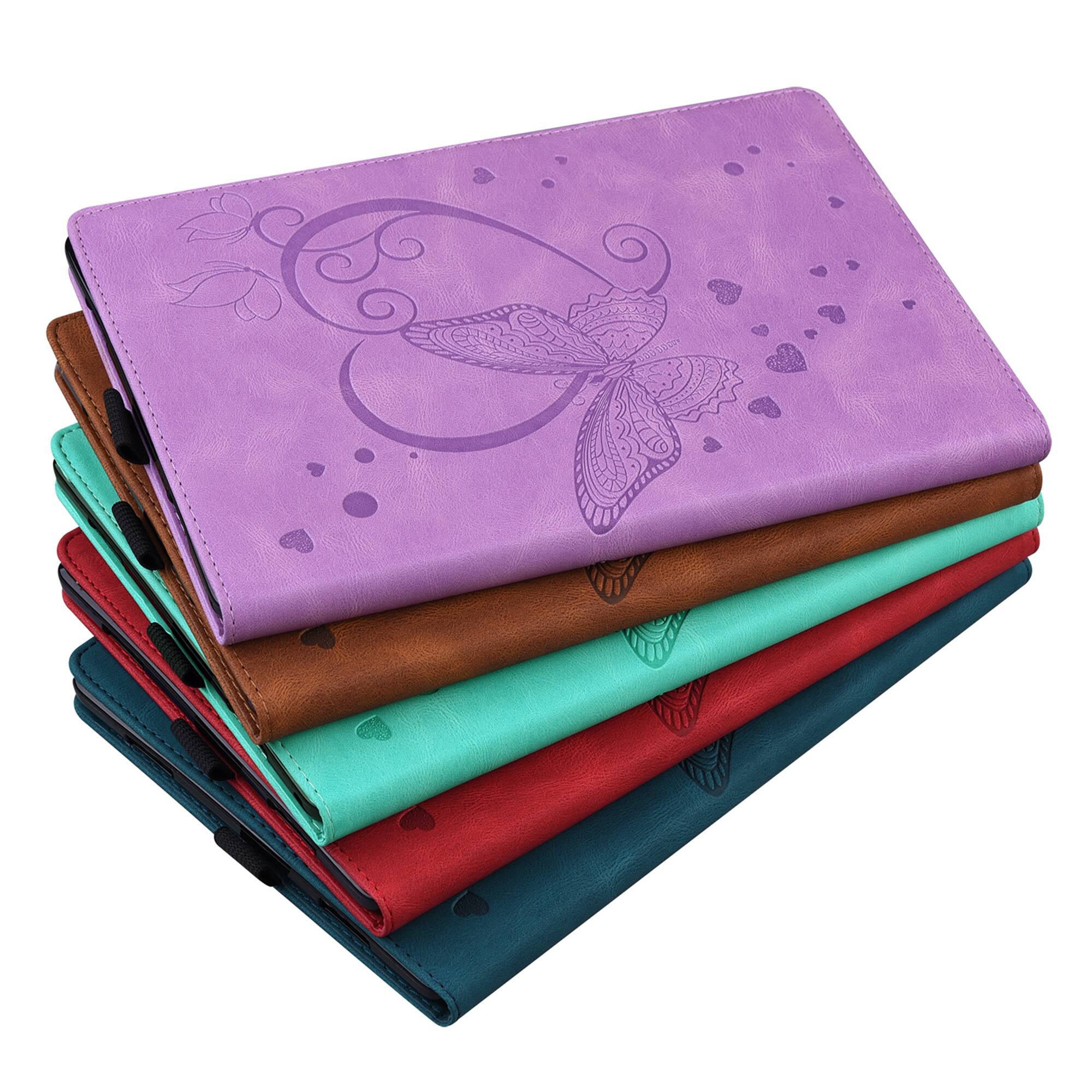 Alt View 6. Dteck - For Samsung Galaxy Tab A11+/A9+ 11'' PU Leather Embossed Butterfly Folio Case with Card Holder Flip Stand Cover - Purple.