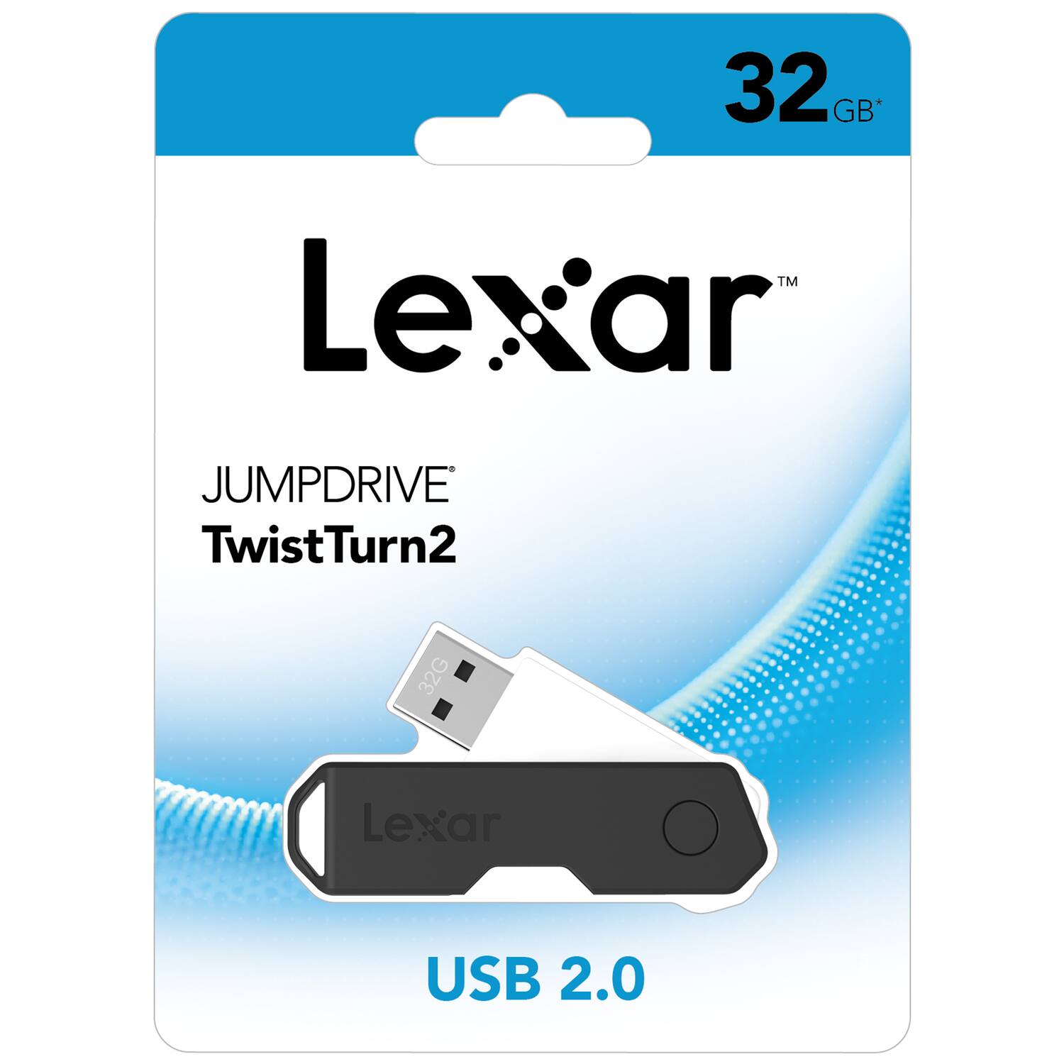 Lexar JumpDrive TwistTurn2 USB 2.0 Flash Drive 32 GB Black LJDTT2