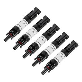 Unique Bargains - 5pcs 20A Built-in Diode Solar Wire Connector Anti-backflow 1000V IP67 Male/Female for PV System - Black
