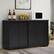 Alt View 6. Costway - Kitchen Storage Cabinet Sideboard Buffet Cupboard Wood Sliding Door Pantry - Black.