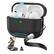 Front. Dteck - Case for AirPods Pro 3rd Gen (2025) with Magnetic Lid Lock, Earphone Protective Cover Bulit in Phone Stand & Lanyard - Black.
