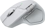 Front. Logitech - MX Master 4 for Mac - Wireless Laser Ergonomic Mouse with Advanced Performance Haptic Feedback - White Silver.