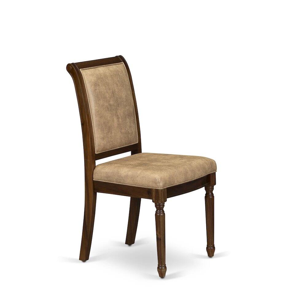 Alt View 3. East West Furniture - Modern Dining Chairs Set of 2 - Brown.