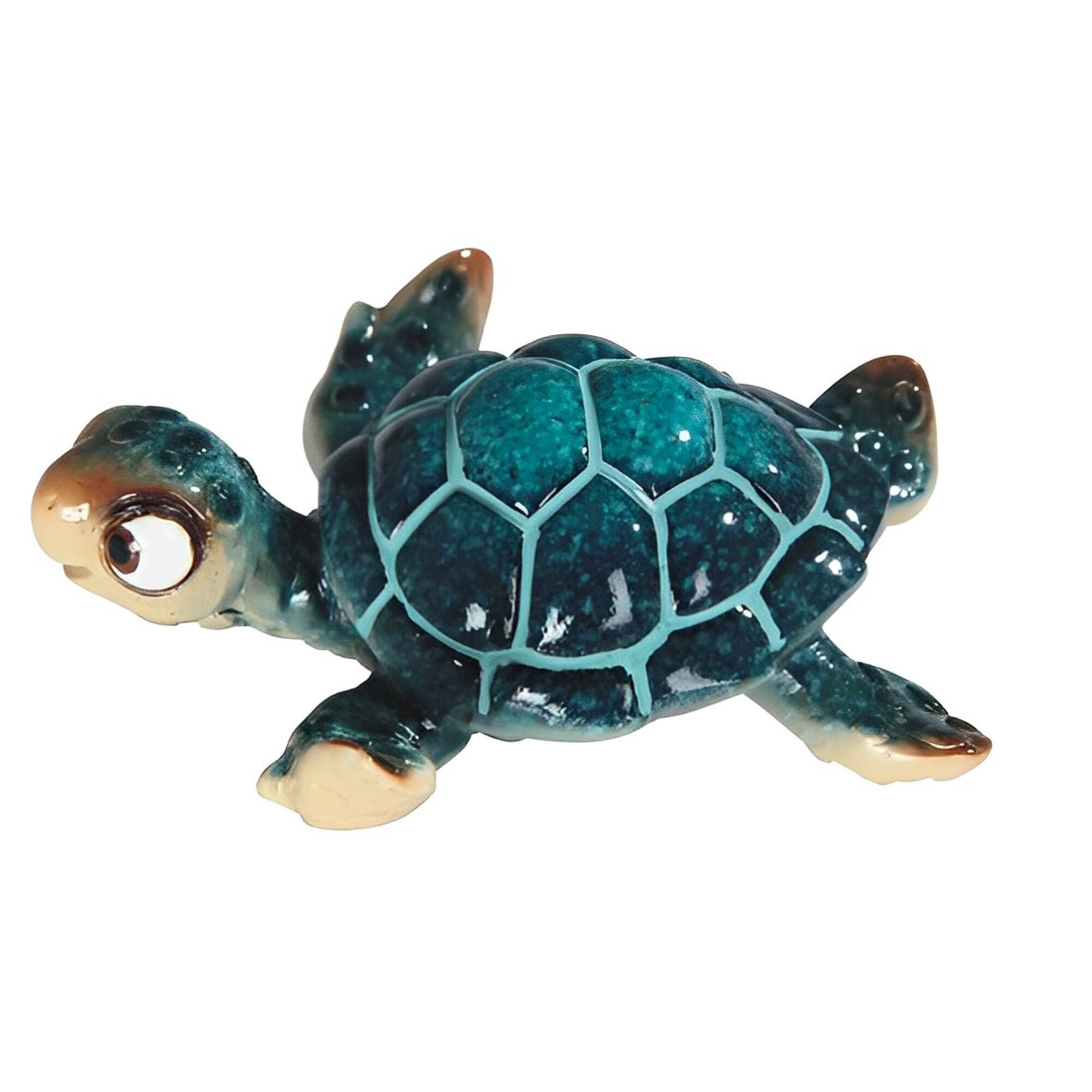 Front. FC Design - FC Design 4"W Miniature Cute Sea Turtle Figurine Statue Desk Tabletop Home Decor Gift - Multi-Color.