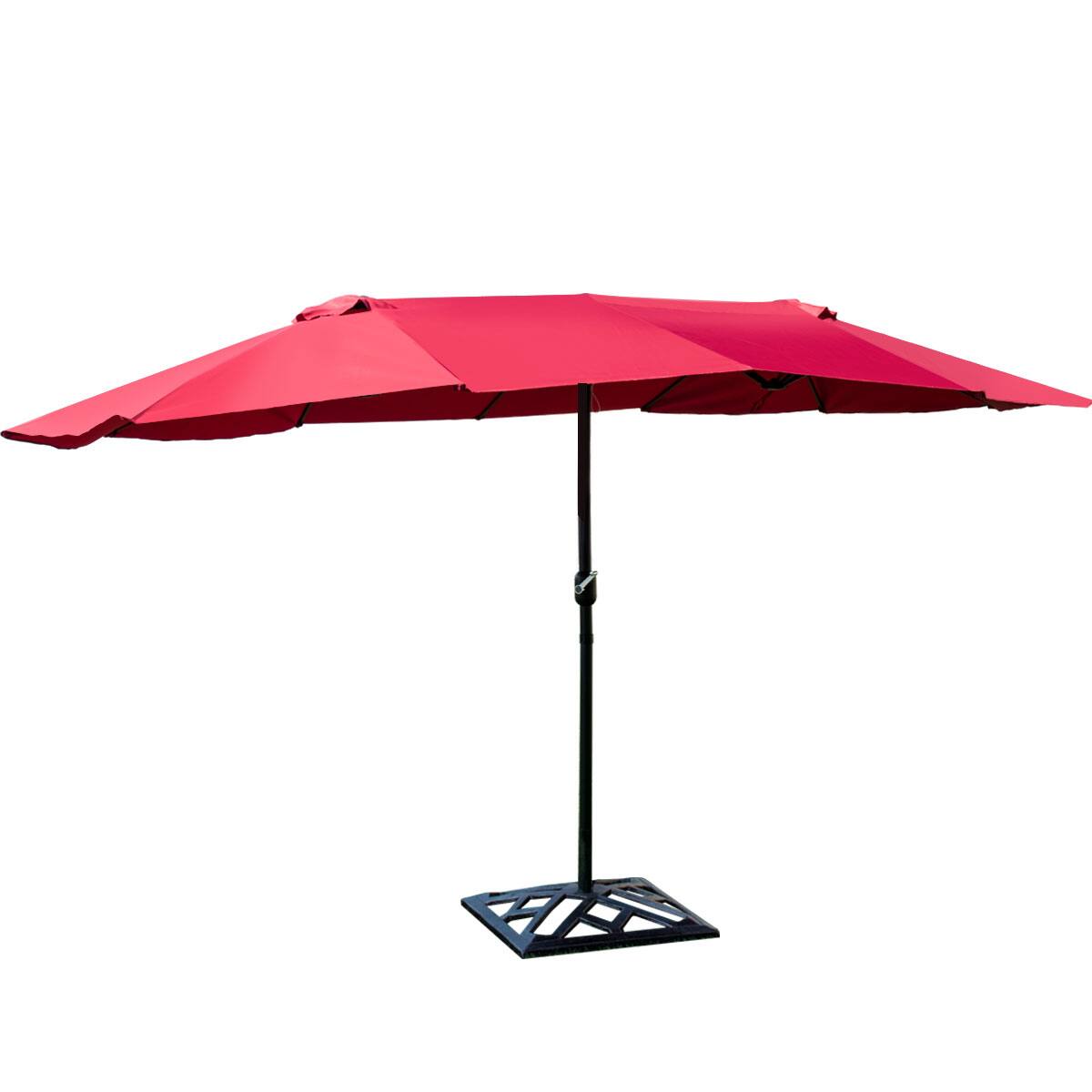 Alt View 1. Gymax - Gymax Outdoor Patio Umbrella 15' Market Umbrella Double-Sided with Crank - as pic.