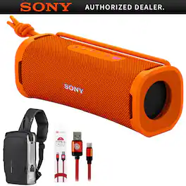 Sony - (SRS-ULT10B) Portable Bluetooth Speaker 2024 Orange + Sling Backpack Bundle