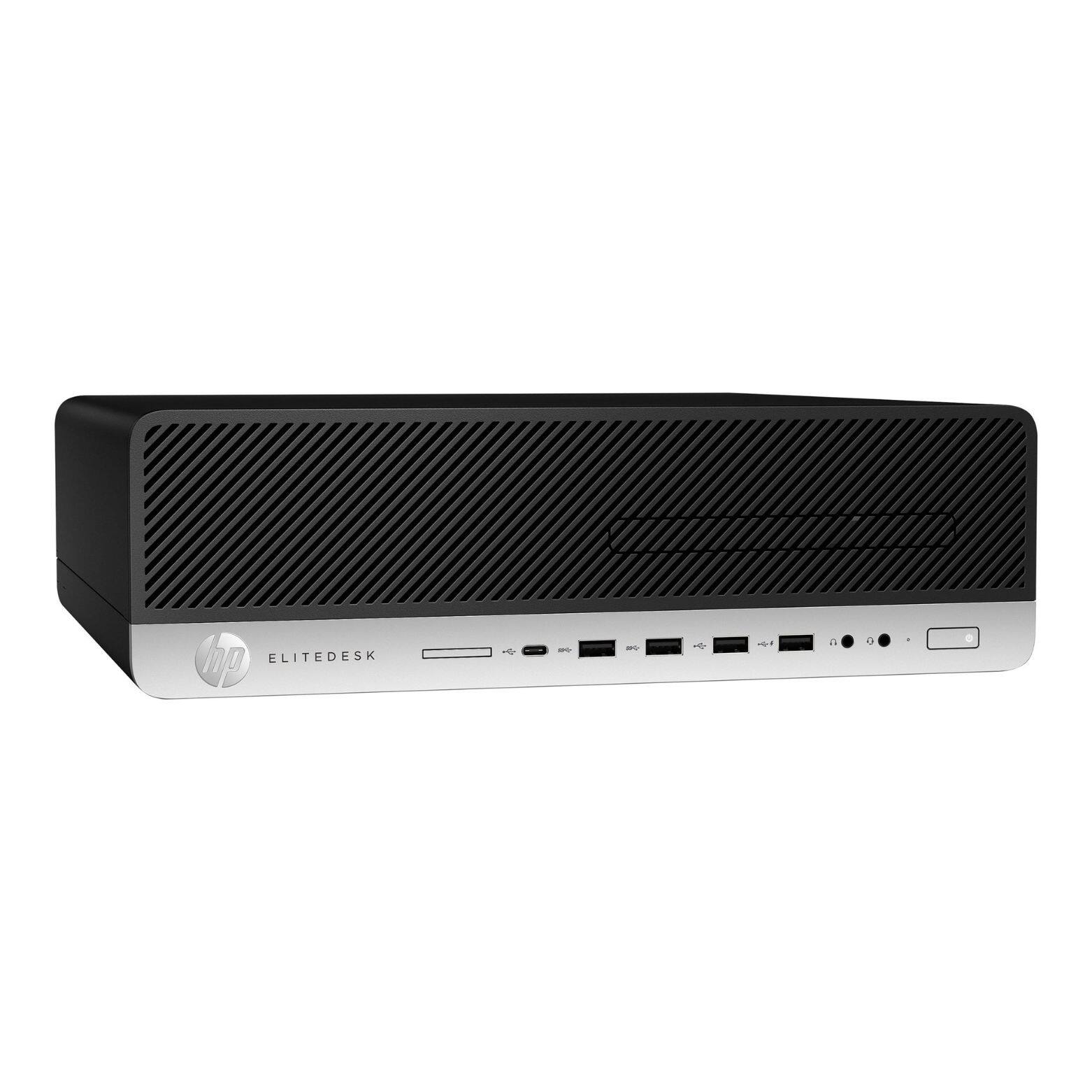 Alt View 2. HP - EliteDesk 800 G4 SFF Intel Core i5-8500 3 GHz 16 GB DDR4 256 GB SSD Intel UHD Graphics 630 Windows 11 Pro Desktop - Black.