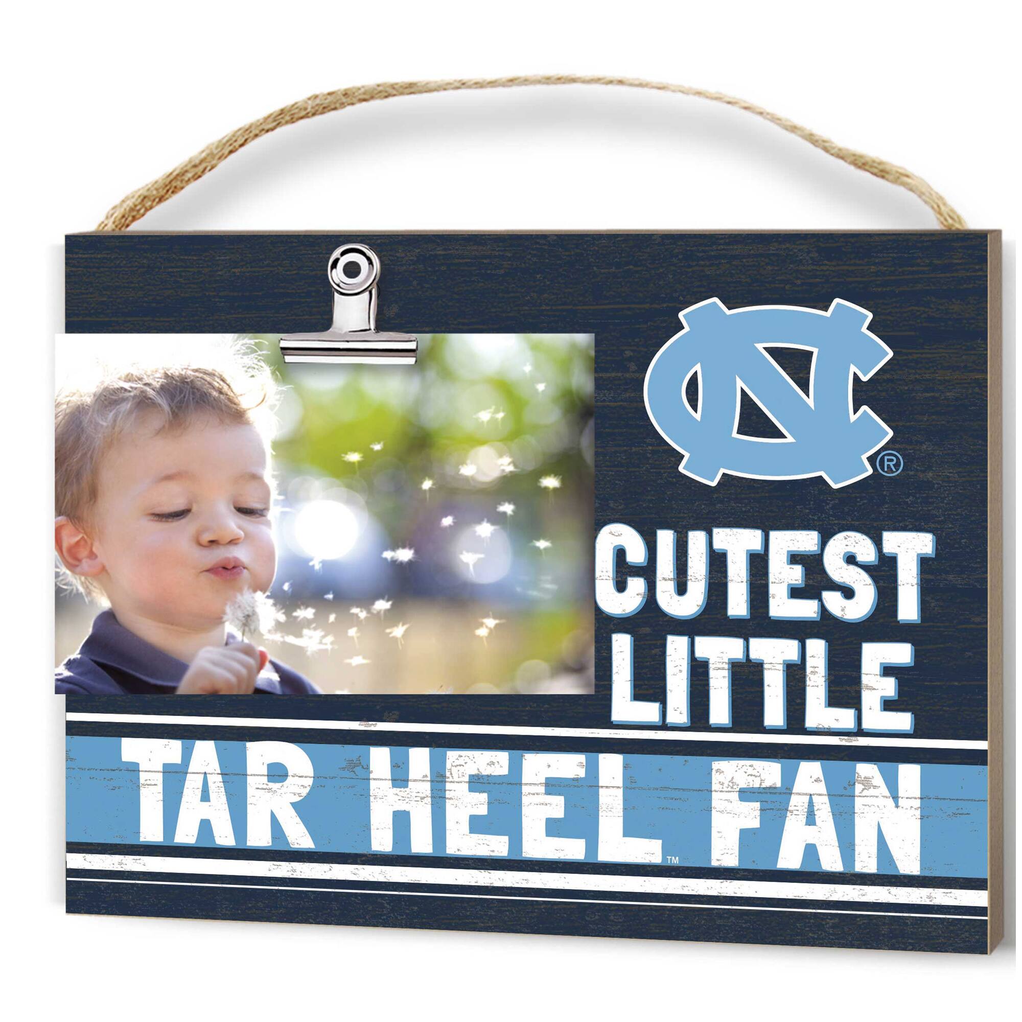 Jardine - North Carolina Tar Heels 8'' x 10'' Cutest Little Team Logo Clip Photo Frame - Light Blue