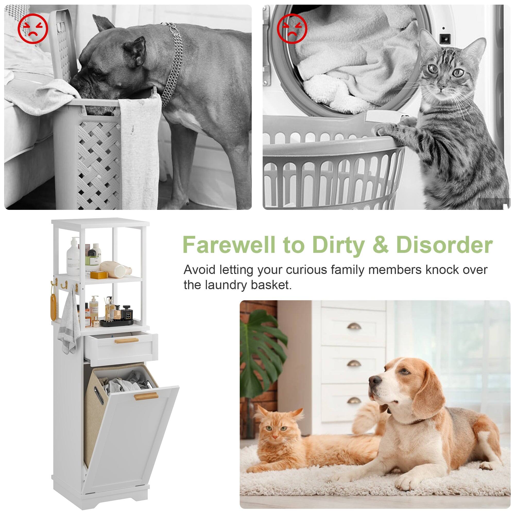 Farewell to Dirty & Disorder

Avoid letting your curious family members knock over the laundry basket.